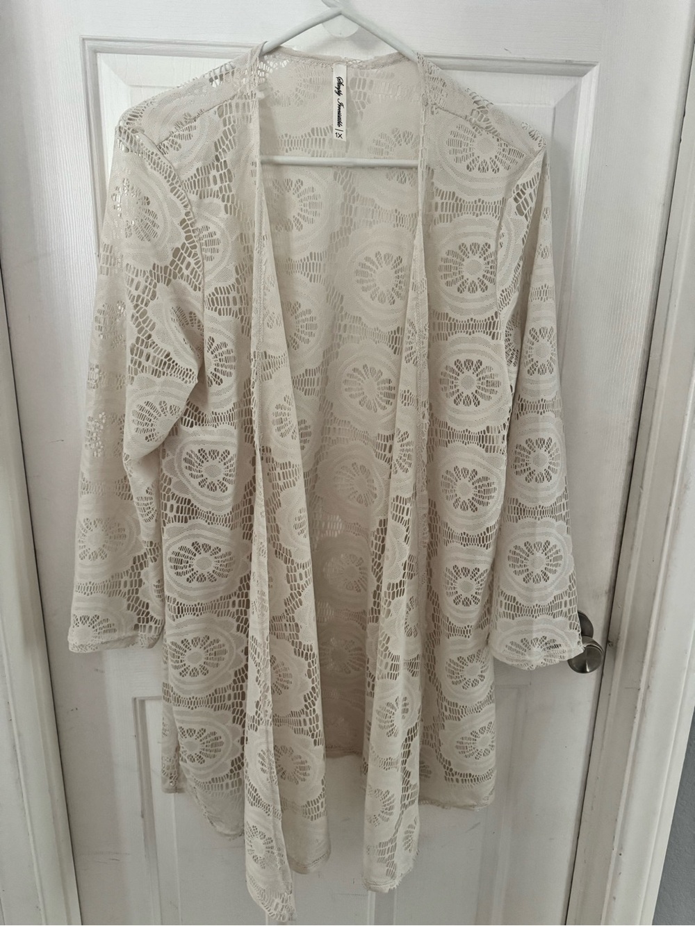 Simply Irresistible Lace Crochet Kimono in Cream